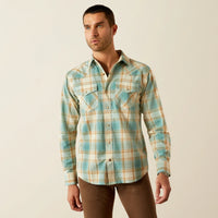 Ariat Men's Hardin L/S Retro Fit Western Snap Shirt in Turquoise