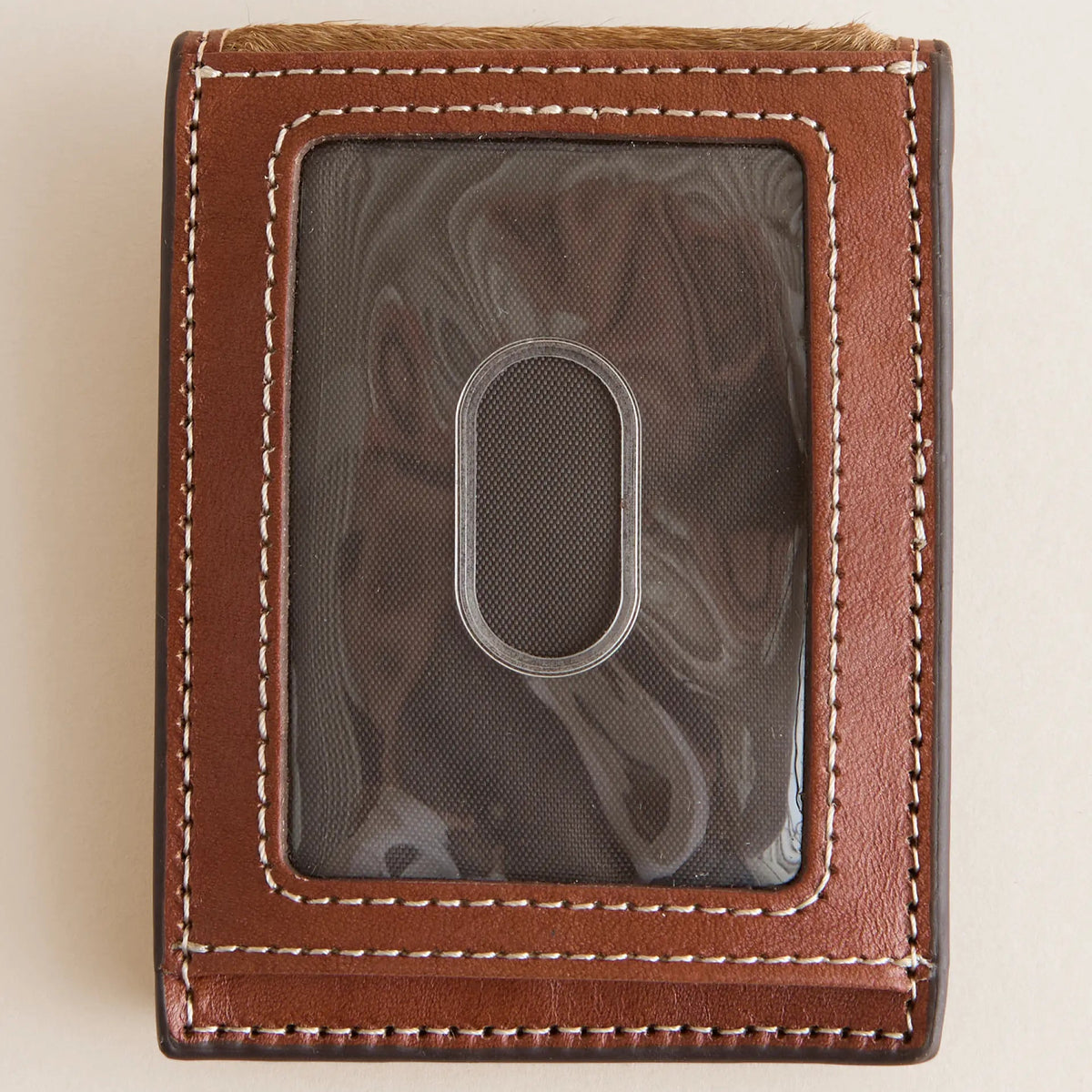 Ariat Men's Calf Hair & Floral Embossed Leather Money Clip Wallet