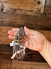 14" Sterling Silver Pearl and Bumblebee Jasper Choker