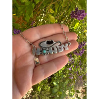 14" Howdy Sterling Siliver and Turquoise Necklace