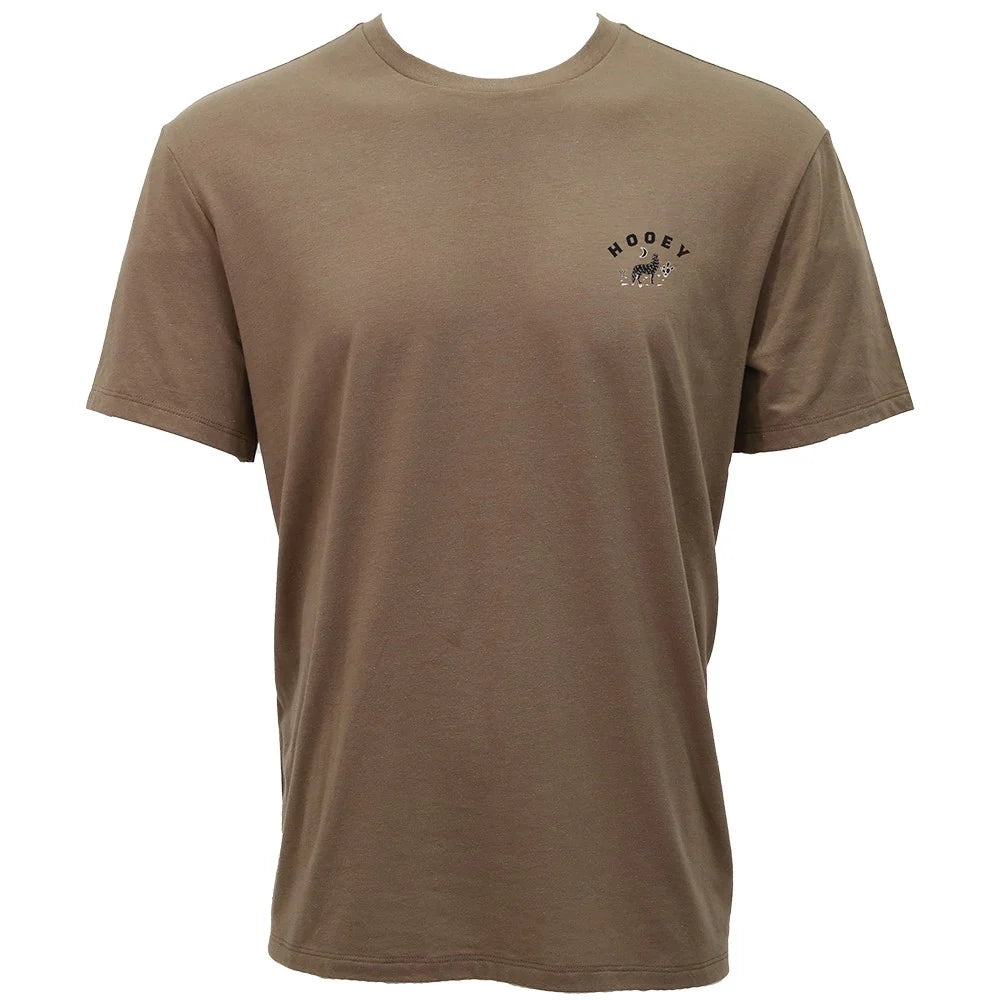 Hooey Men's Coyote Graphic Tee in Shitake Brown