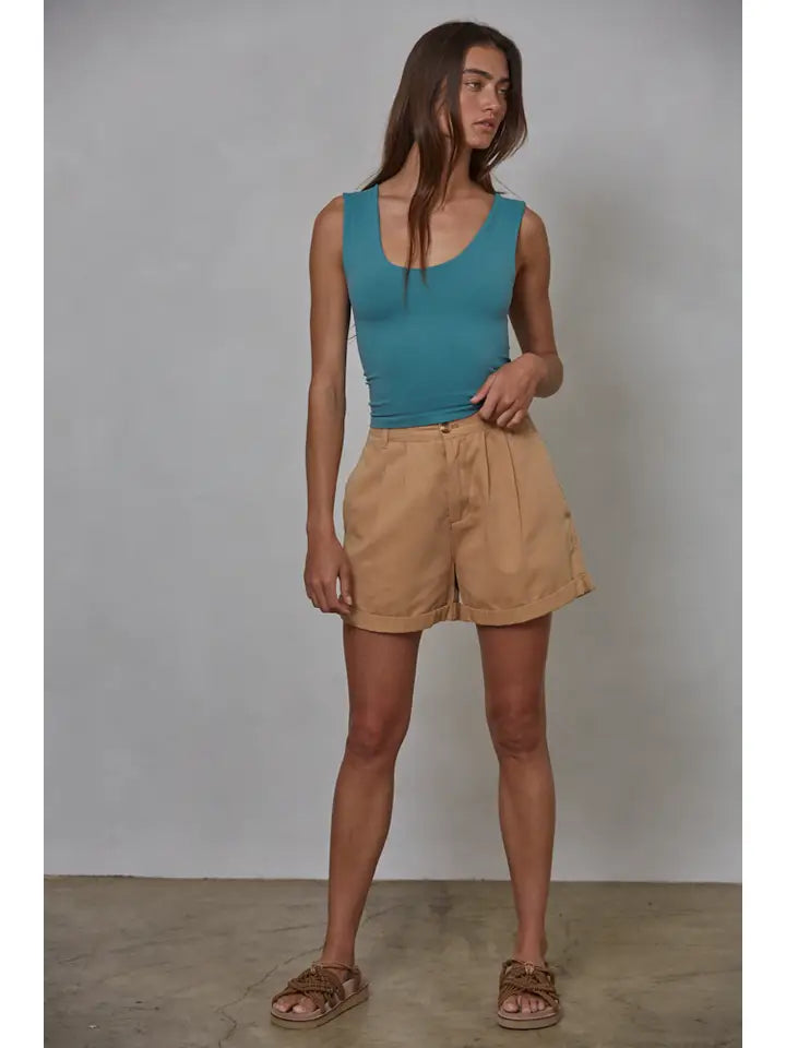 Women's Solid U Neck Double Layered Seamless Tank (Available in 4 Colors!)