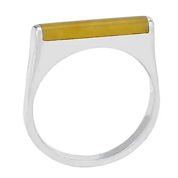 Sterling Silver Honey Jade Ring