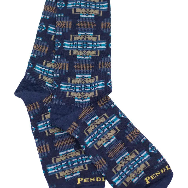 Pendleton Chief Joseph Wool Crew Socks in Blue