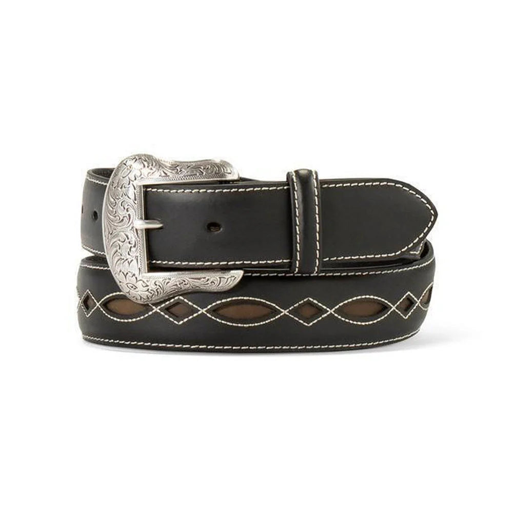 Ariat Men's Boot Stitch Filigree Belt in Black