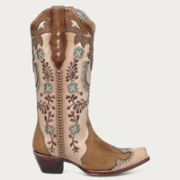 Corral Women's Horseshoe Overlay Embroidery Stud Boots in Honey