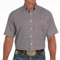 Cinch Men's S/S Arenaflex Medallion Western Button Down Shirt in White Multicolor