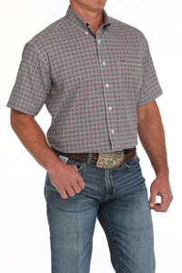 Cinch Men's S/S Arenaflex Medallion Western Button Down Shirt in White Multicolor