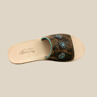 Agave Sky Women's Nadia Concho Slide in Vintage Chocolate