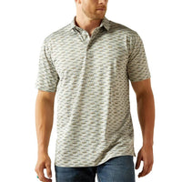 Ariat Men's Charger 2.0 Island Printed Polo in Grey