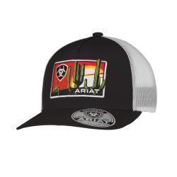 Ariat Men's Desert Scene Logo Patch Hat in Black