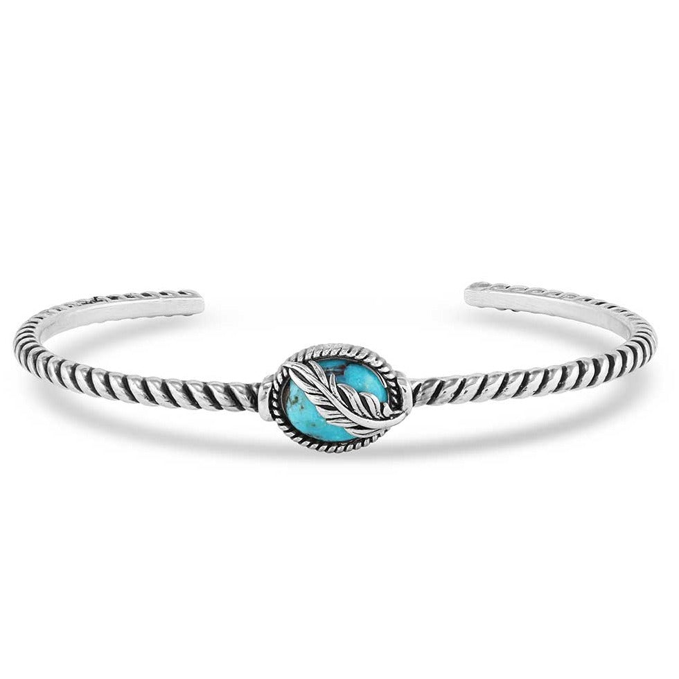 Montana Silversmiths World's Feather Turquoise Cuff Bracelet