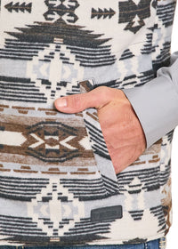 Rock & Roll Denim Men's Aztec Reversible Vest in Grey