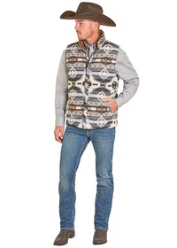 Rock & Roll Denim Men's Aztec Reversible Vest in Grey