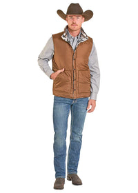 Rock & Roll Denim Men's Aztec Reversible Vest in Grey