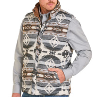 Rock & Roll Denim Men's Aztec Reversible Vest in Grey