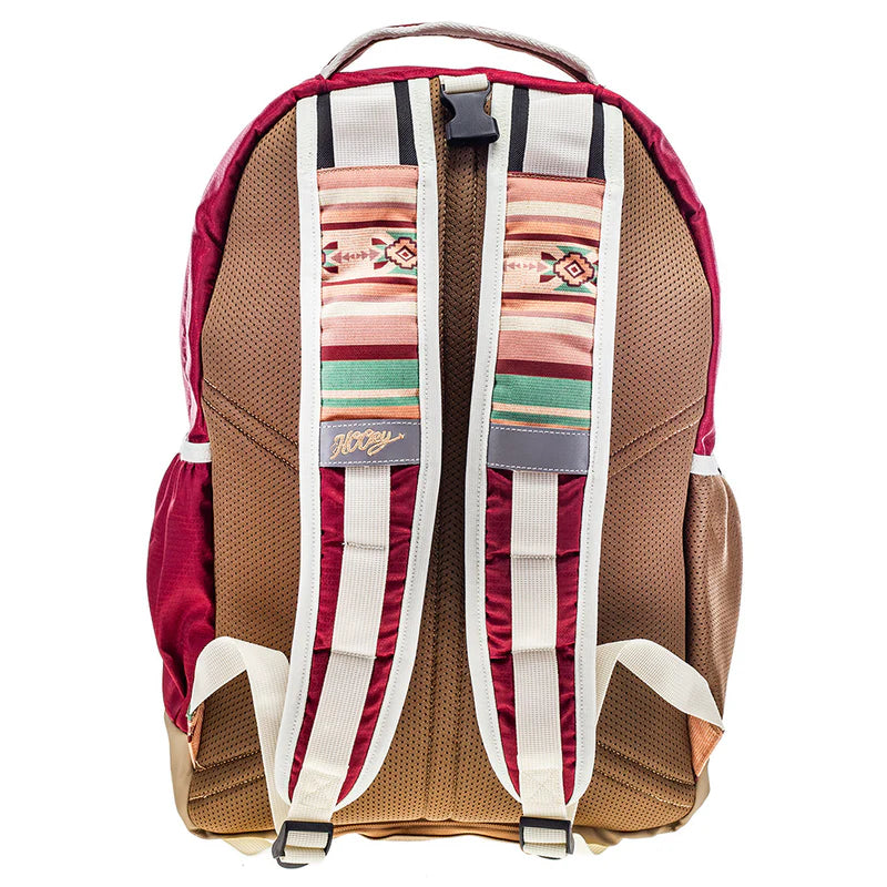 Hooey "Ox" Burgundy and Tan Aztec Backpack