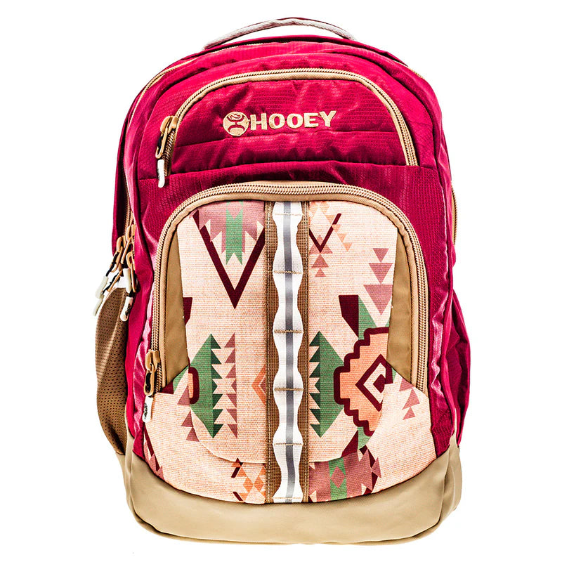 Hooey "Ox" Burgundy and Tan Aztec Backpack