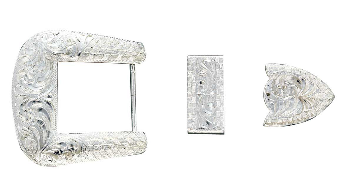 Crumrine Classic Silver 3-Piece Buckle Set