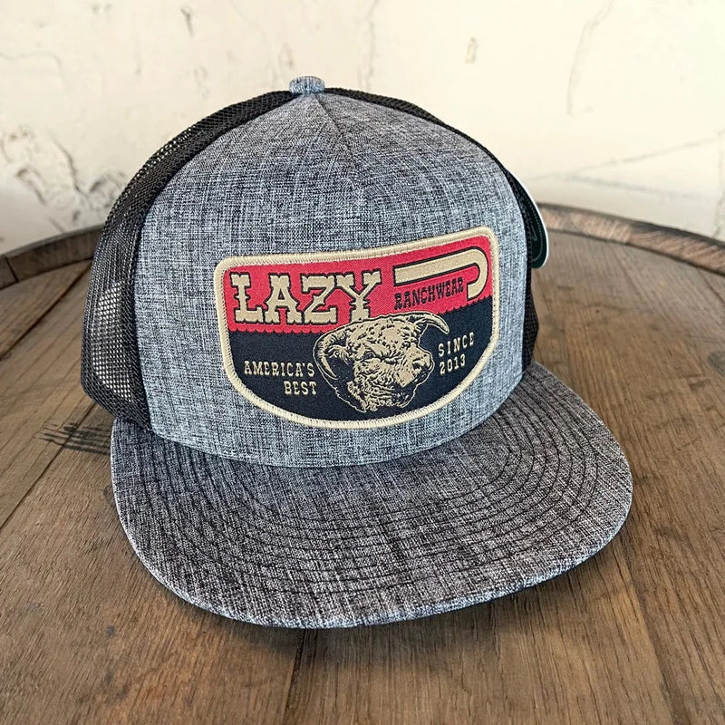 Lazy J Ranch Wear Charcoal and Black America's Best Patch Cap