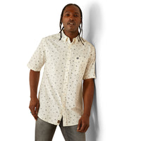 Ariat Men's S/S Colter Classic Fit Western Button Down Shirt in White