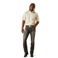 Ariat Men's S/S Colter Classic Fit Western Button Down Shirt in White