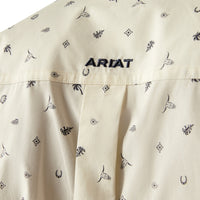 Ariat Men's S/S Colter Classic Fit Western Button Down Shirt in White