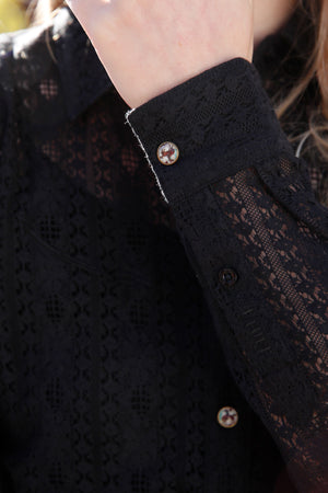 Cruel Women's Lace Western Button Down Shirt