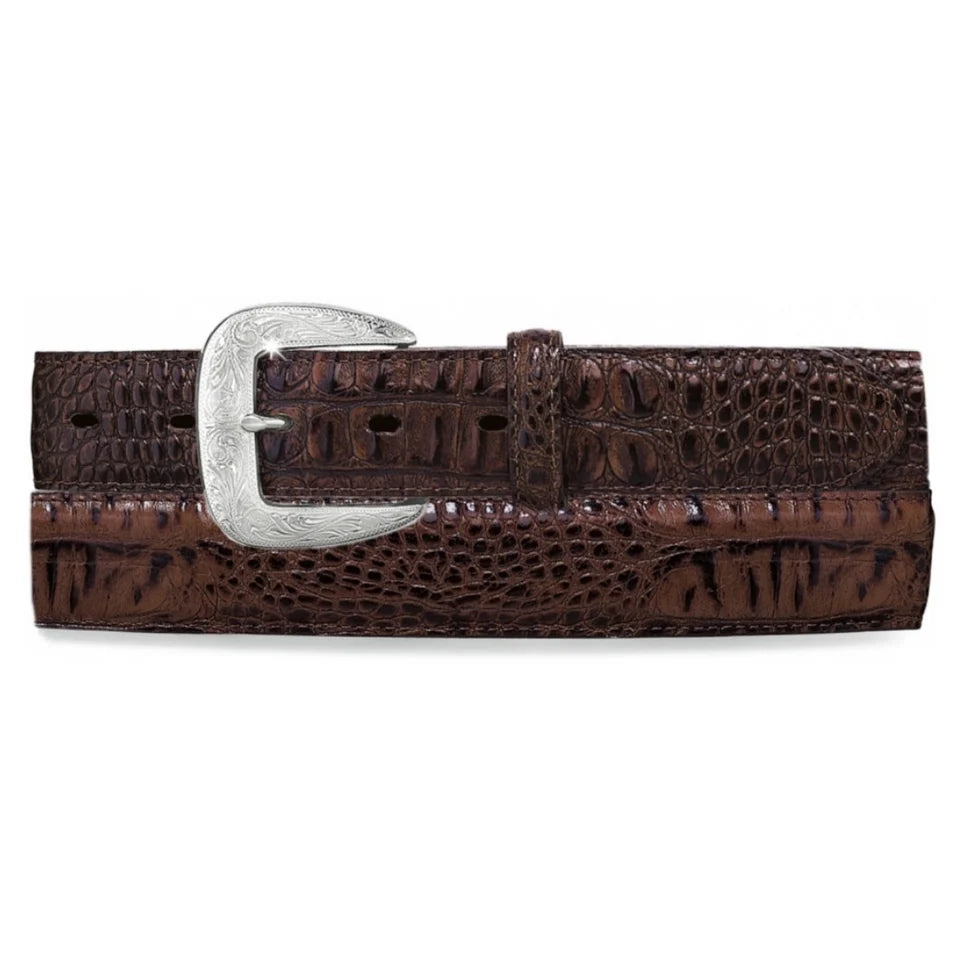 Tony Lama Chocolate Caiman Classic Dress Belt