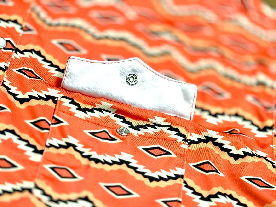 Red Dirt Hat Co. Men's S/S Aztec Polo in Coral