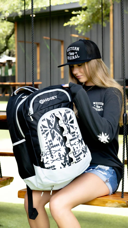 Hooey "Ox" Black and Grey Aztec Backpack