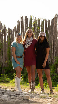 Hooey Women's Bamboo Pocket T-Shirt Dress in Red