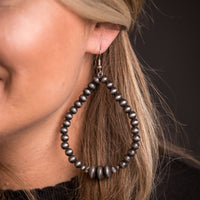 West & Co. 3.5" Navajo Inspired Beaded Dangle Hoop Earrings