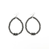 West & Co. 3.5" Navajo Inspired Beaded Dangle Hoop Earrings