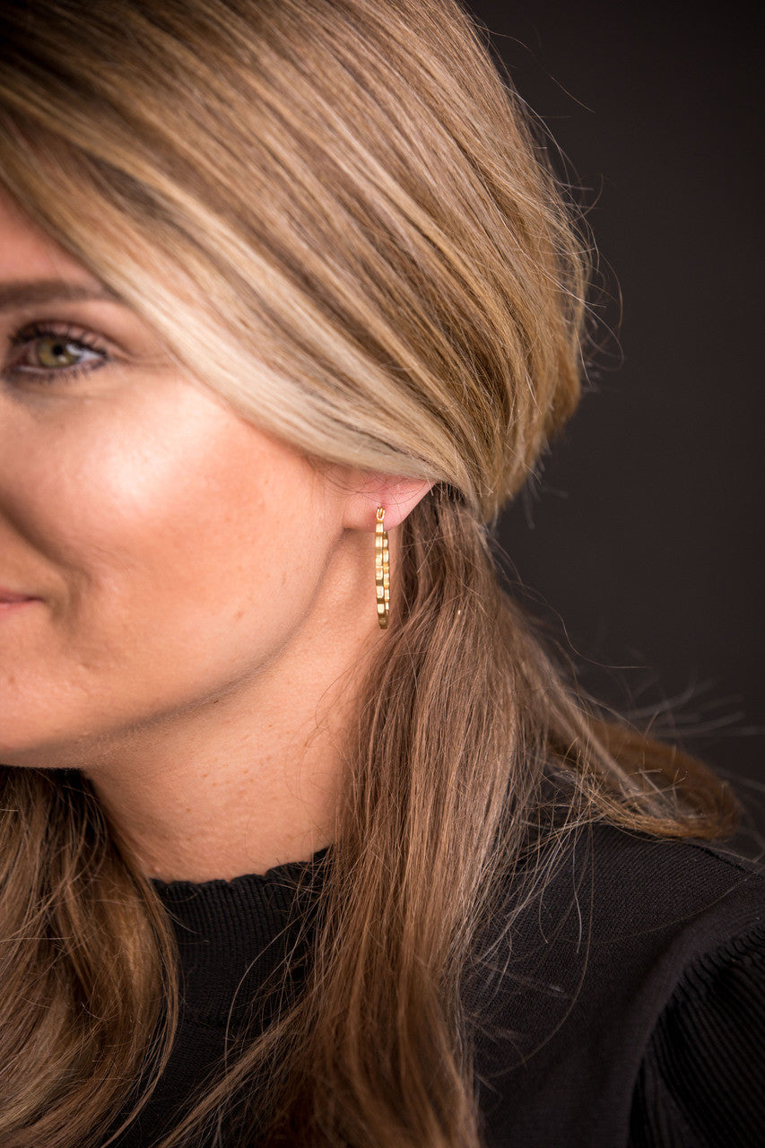 West & Co. Gold Matte Scalloped Hoop Earrings