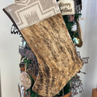 Pendleton Cowhide Christmas Stocking
