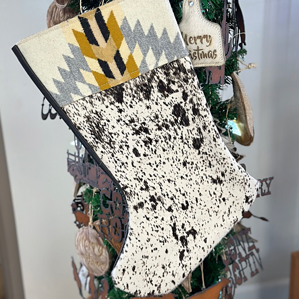 Pendleton Cowhide Christmas Stocking