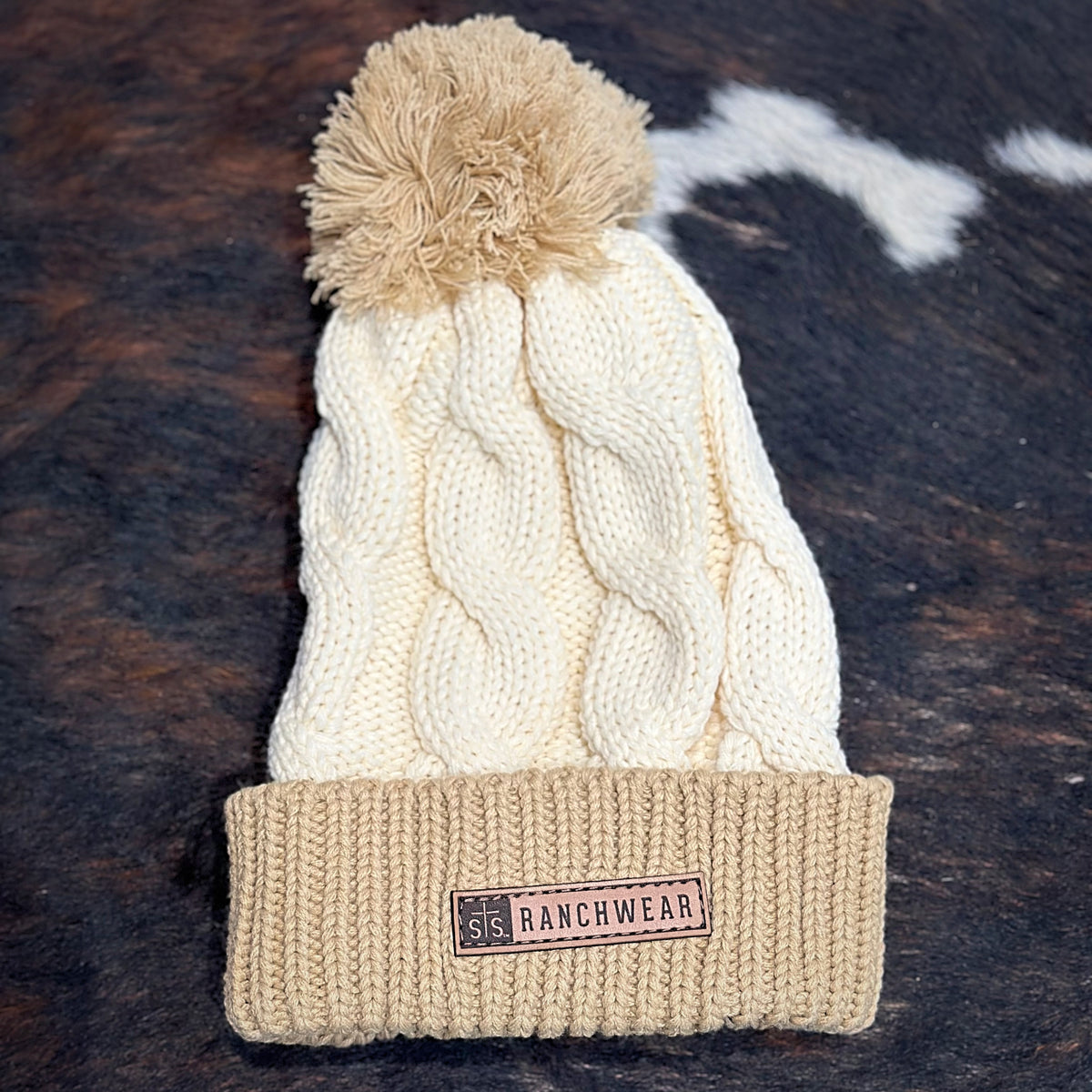 STS Ranchwear Pom Beanie in Cream/Tan