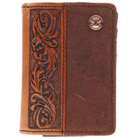 Hooey Grayson Bifold Money Clip Wallet in Brown