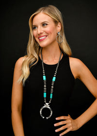 West & Co. Silver Navajo Inspired Pearl & Naja Beaded Pendant Necklace