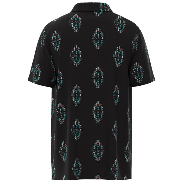 Hooey Men's "The Weekender" Short Sleeve Aztec Golf Polo in Black