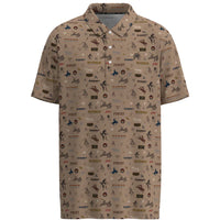 Hooey Men's "The Weekender" Rodeo Print Short Sleeve Golf Polo in Tan