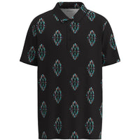Hooey Men's "The Weekender" Short Sleeve Aztec Golf Polo in Black