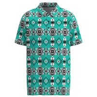 Hooey Men's "The Weekender" Short Sleeve Aztec Golf Polo in Turquoise