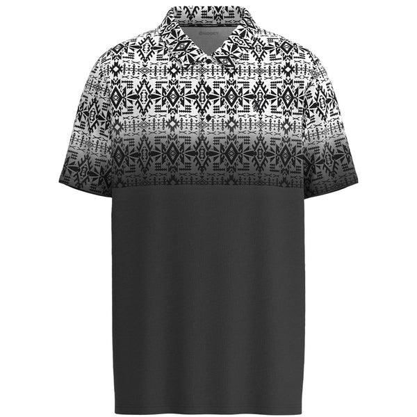 Hooey Men's "The Weekender" Short Sleeve Aztec Print Golf Polo in Grey