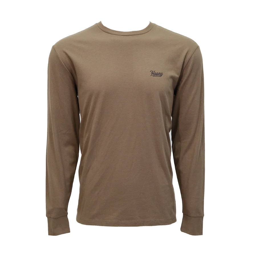 Hooey Men's Knockout Classic Logo Long Sleeve Tee in Shitake Brown