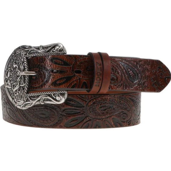 Hooey Women's Brown Paisley Filigree Embossed Belt – Branded
