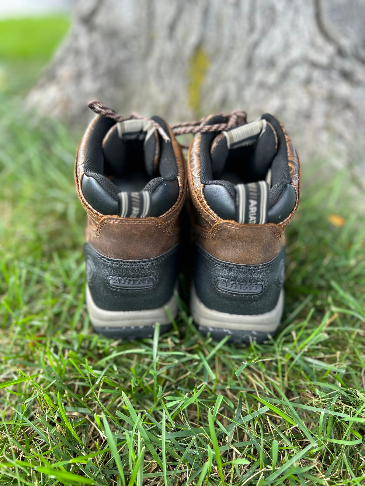 Ariat Women's All Terrain Leather Tooled Eco Boot- Distressed Brown