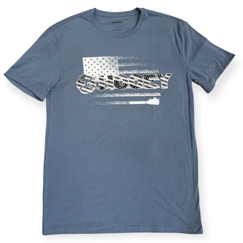 Hooey Men's Ol' Glory Flag Graphic Tee in Dark Denim