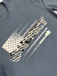 Hooey Men's Ol' Glory Flag Graphic Tee in Dark Denim